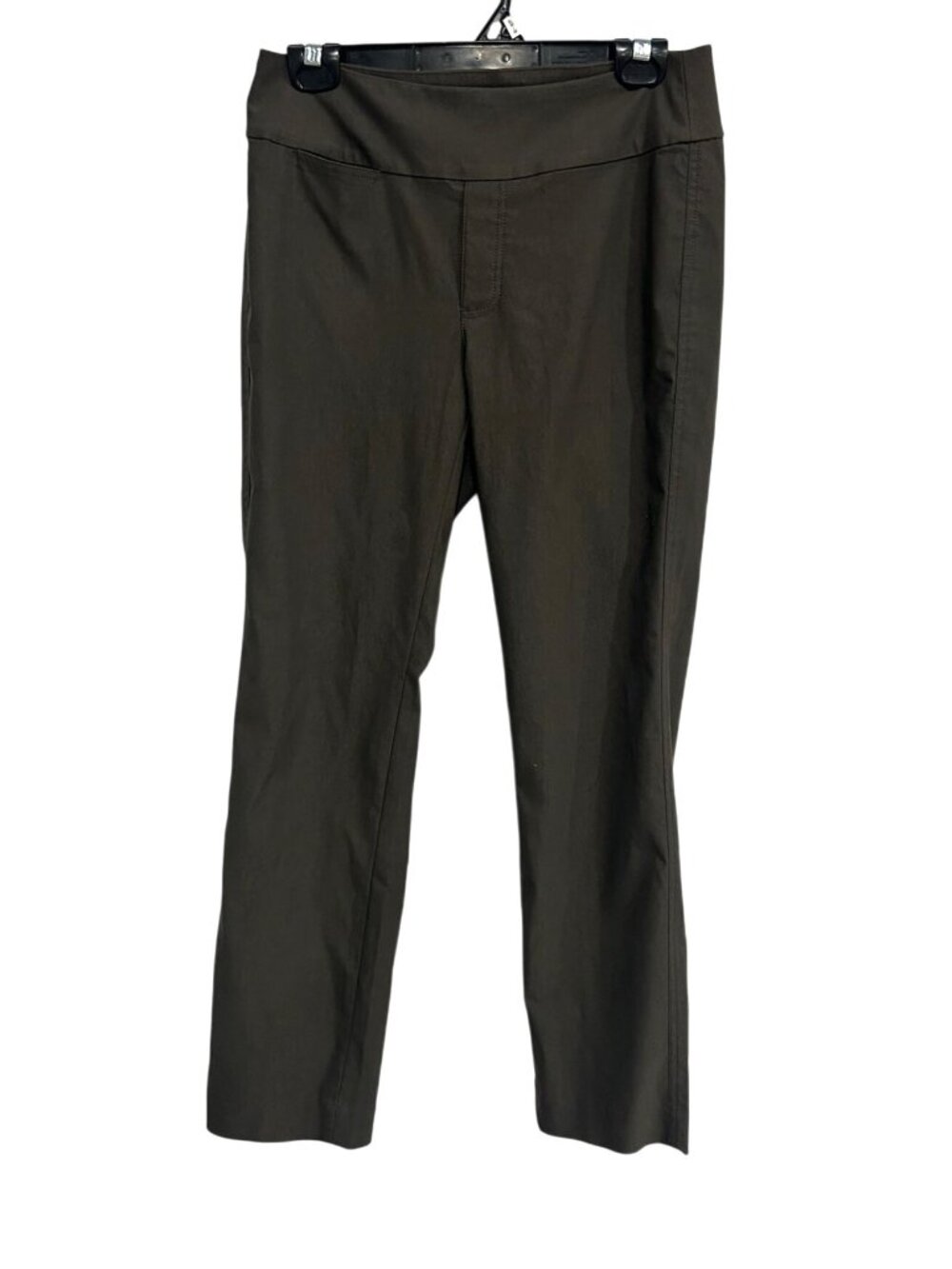 Nic+Zoe 6 Brown Straight Leg Pants Rayon Blend Minimalist Neutral Aesthetic